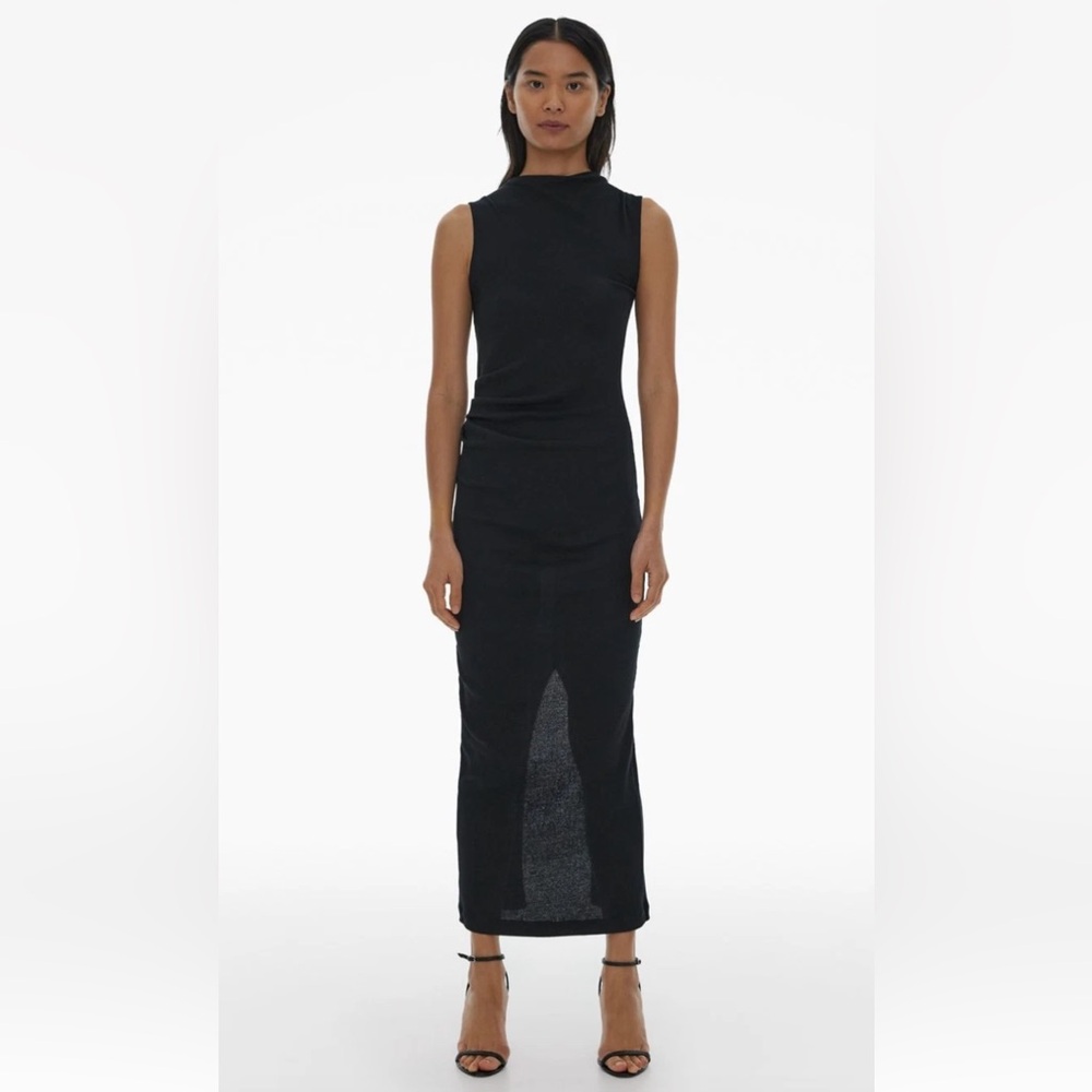 SOLD HELMUT LANG Black Rib Sleeveless Maxi Midi Dress XS NWT CURRENT